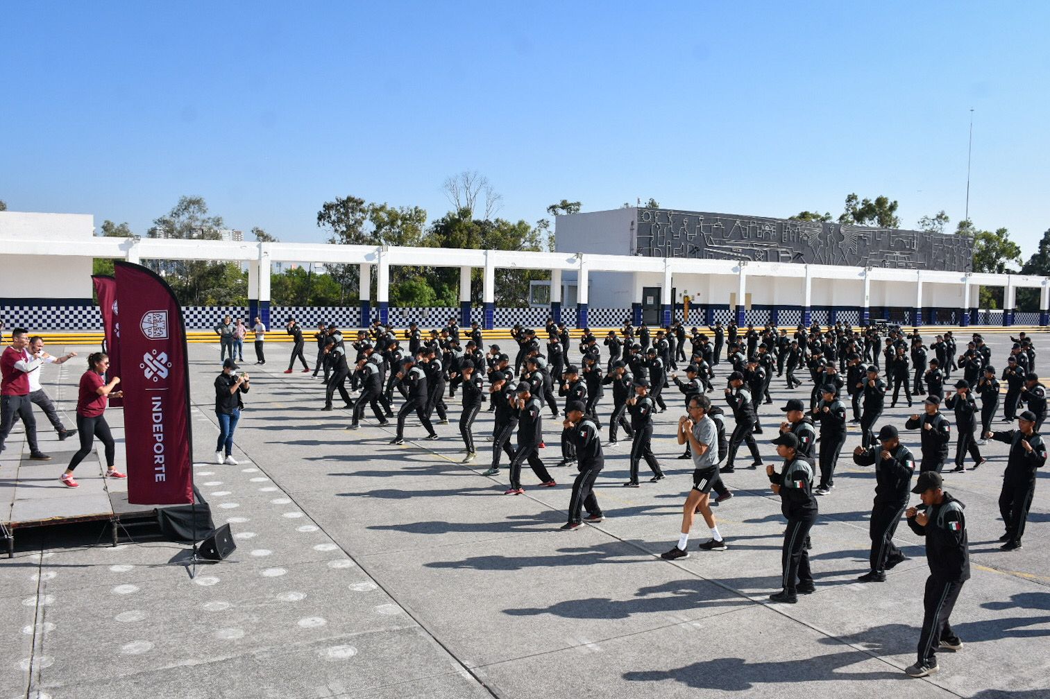 Con 200 elementos participa la Universidad de la Policía de la CDMX en el  entrenamiento-ensayo rumbo a la Clase Masiva de Box